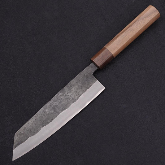 Bunka Stainless Clad Blue Steel #2 Kurouchi Walnut Shitan Handle 180mm