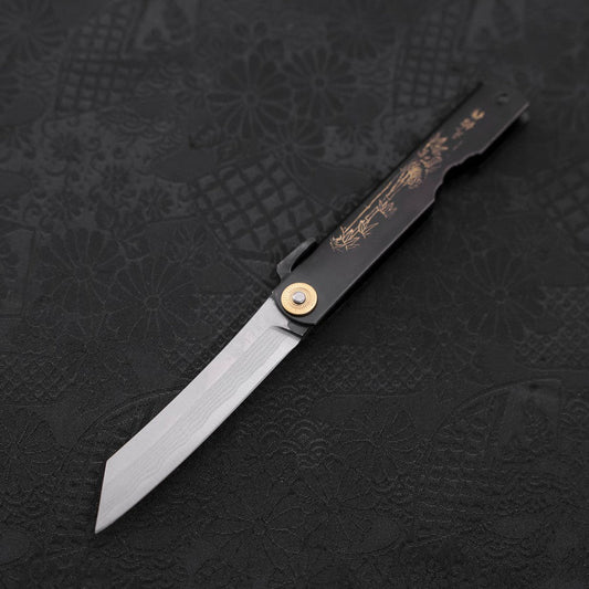 Damascus Black Higonokami Aogami 100mm