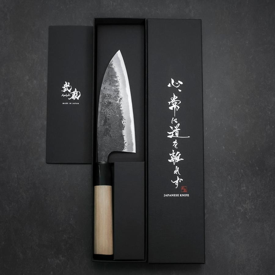 Deba Blue Steel #2 Kurouchi Buffalo Magnolia Handle 170mm
