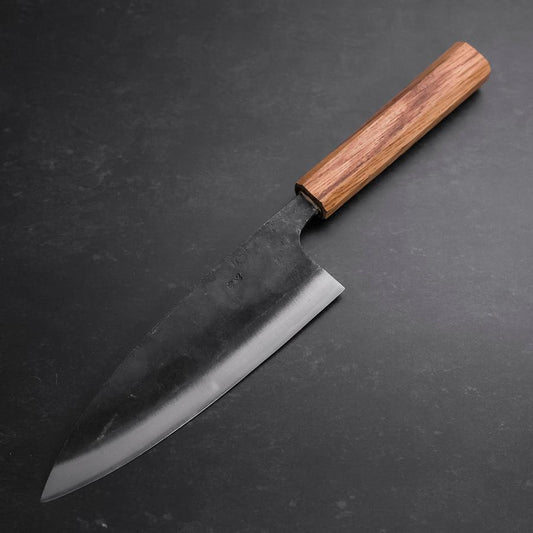 Deba Double Bevel White Steel #2 Kurouchi Oak Handle 180mm