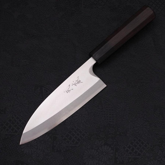 Deba Left Hand Silver Steel #3 Kasumi Buffalo Ebony Handle 165mm
