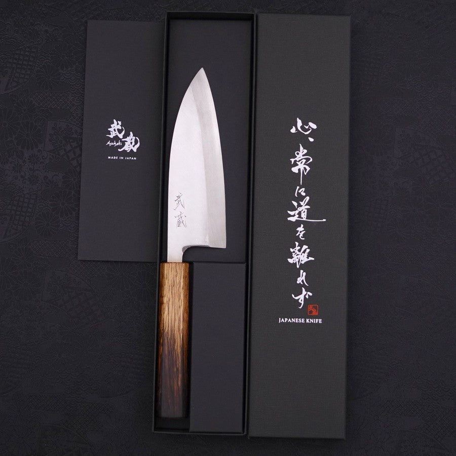 Deba Silver Steel #3 Kasumi Yaki Urushi Handle 150mm
