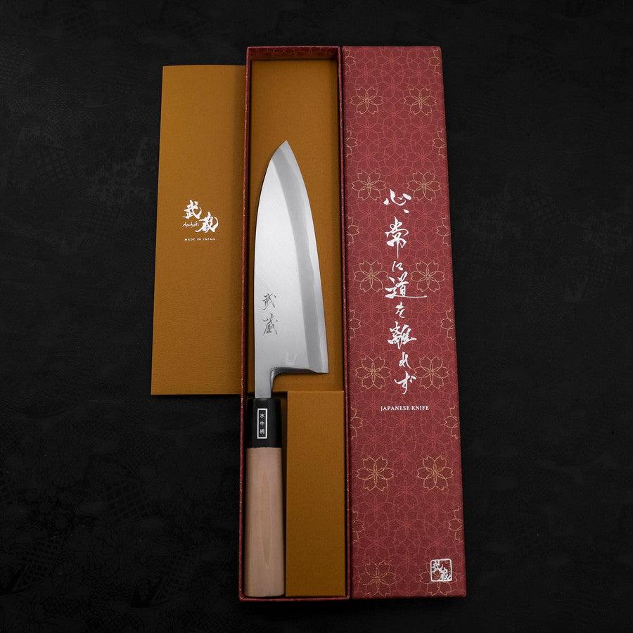 Deba White Steel #2 Kasumi Buffalo Magnolia Handle 180mm