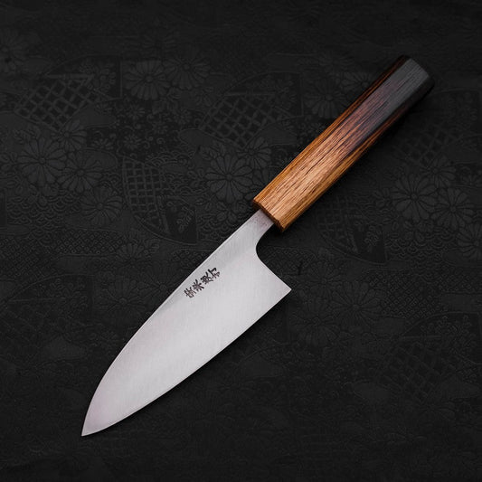 Deba White Steel #2 Kurouchi Tsuchime Yaki Urushi Handle 120mm