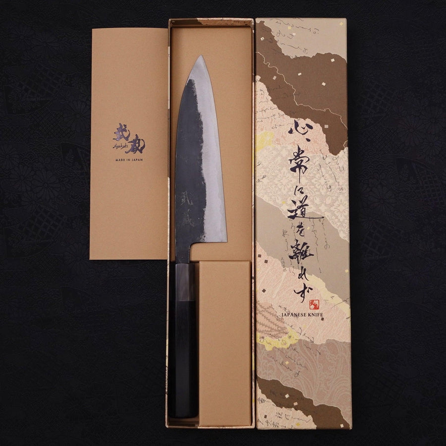 Funayuki Blue Super Kurouchi Buffalo Ebony Handle 165mm