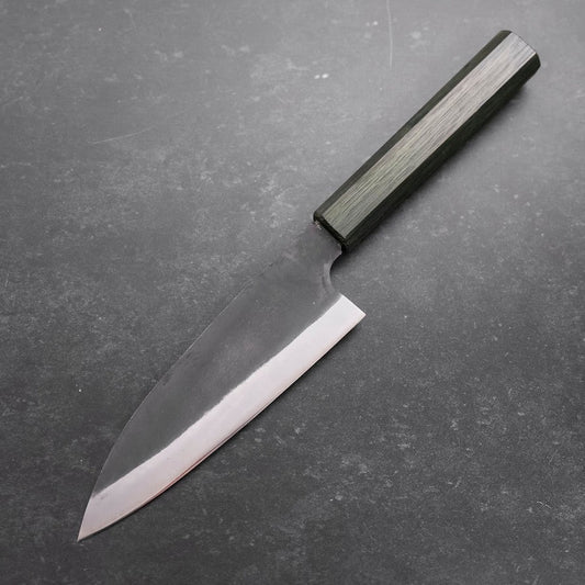Funayuki White Steel #2 Kurouchi Green Urushi Handle 150mm
