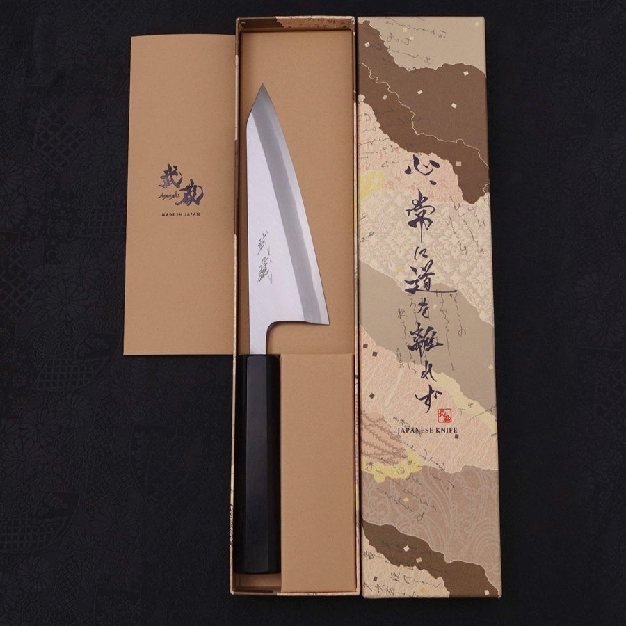 Garasuki Boning Knife White Steel #2 Kasumi Buffalo Ebony Handle 150mm
