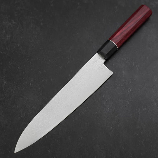 Gyuto AUS-10 Damascus Red Cherry Handle 210mm