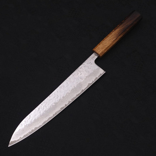 Gyuto AUS-10 Mirror Tsuchime Damascus Yaki-Urushi Handle 240mm