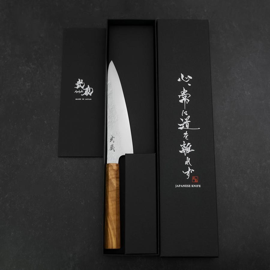 Gyuto AUS-8 Nashiji Olive Handle 150mm