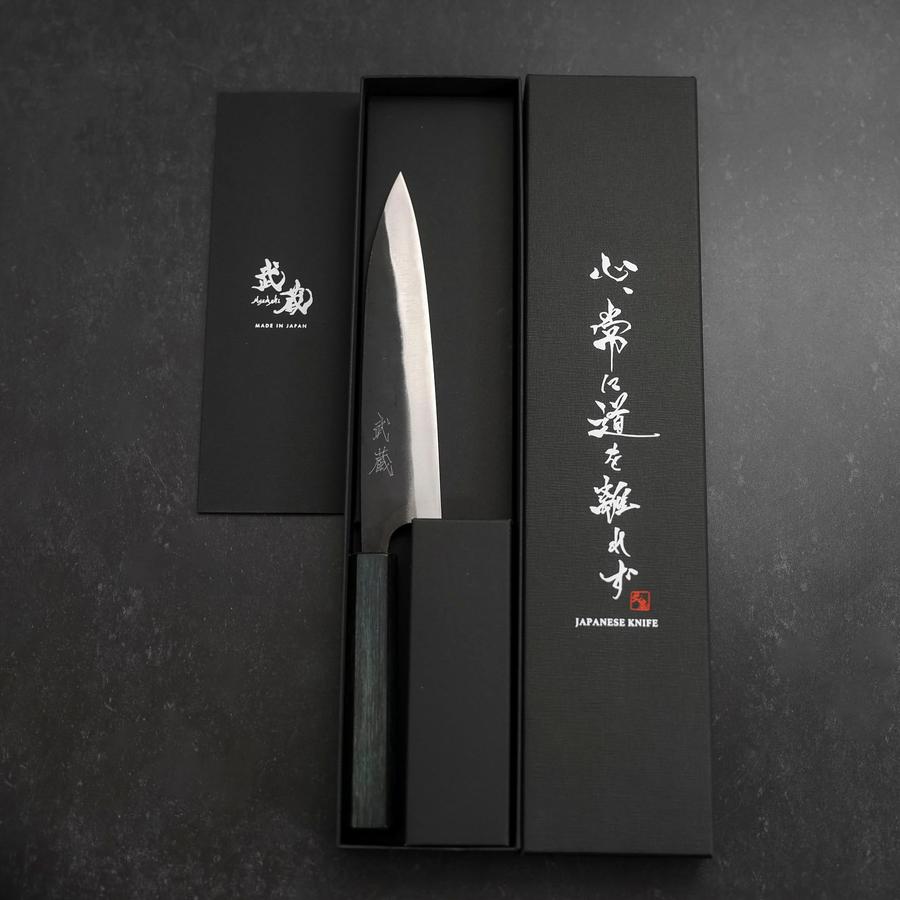Gyuto Blue Steel #1 Kurouchi Dark Blue Urushi Handle 170mm