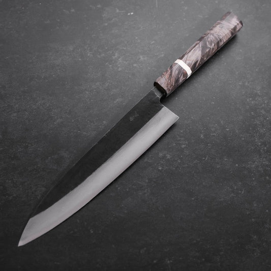 Gyuto Blue Steel #2 Kurouchi Damascus Maple Handle 210mm