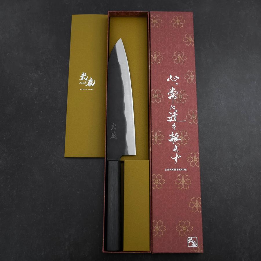 Gyuto Blue Steel #2 Kurouchi Dark Blue Urushi Handle 210mm
