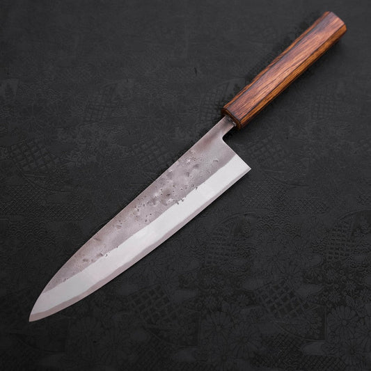 Gyuto Blue Steel #2 Nashiji Stainless Clad Sumi Urushi Handle 210mm