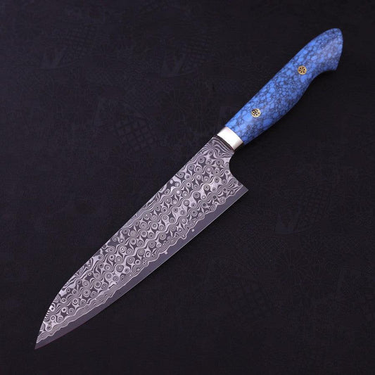 Gyuto SG-2 Damascus Turquoise Blue Handle 210mm