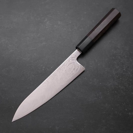 Gyuto SLD Wave Nickel Damascus Buffalo Ebony Handle 180mm