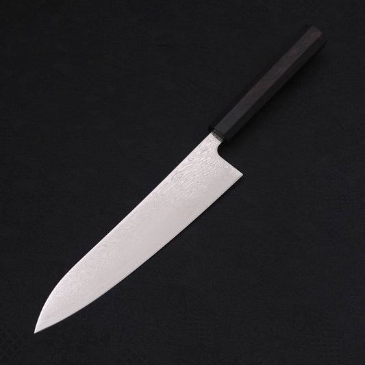 Gyuto SLD Wave Nickel Damascus Buffalo Ebony Handle 210mm