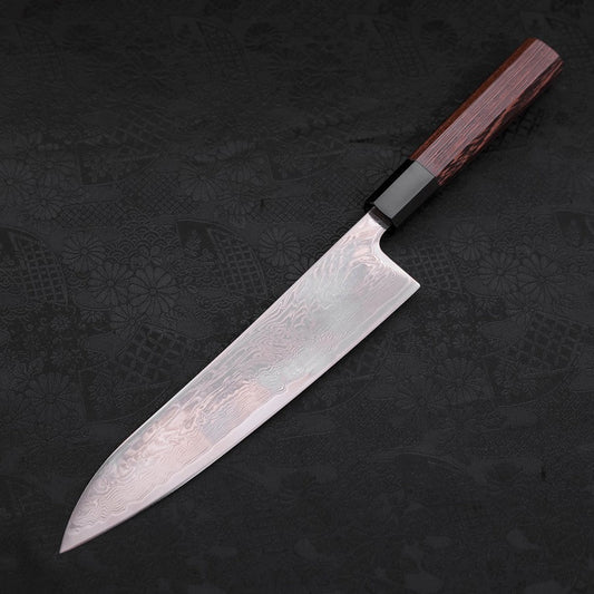 Gyuto SLD Wave Nickel Damascus Buffalo Wenge Handle 210mm