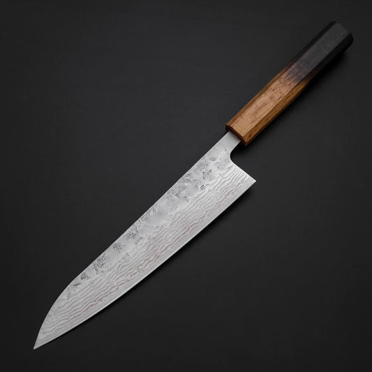 Gyuto Sweden Stainless Steel Nashiji Washi Yaki Urushi Handle 210mm