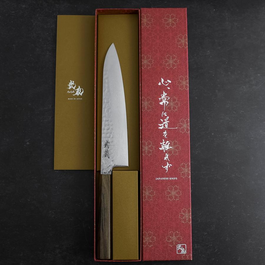 Gyuto VG-10 Tsuchime Damascus Ashwood Handle 210mm