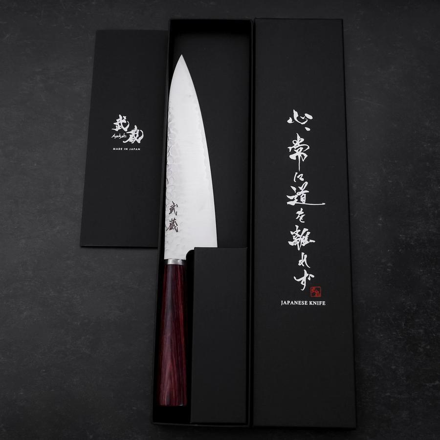 Gyuto VG-10 Tsuchime Oval Red Handle 180mm