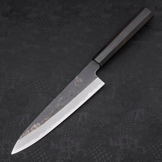 Gyuto White Steel #2 Kurouchi Chokin Dragon Buffalo Ebony Handle 210mm
