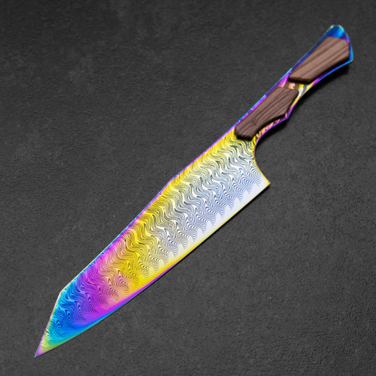 Bunka VG-10 Mirror Damascus Maple Handle 180mm - Rainbow