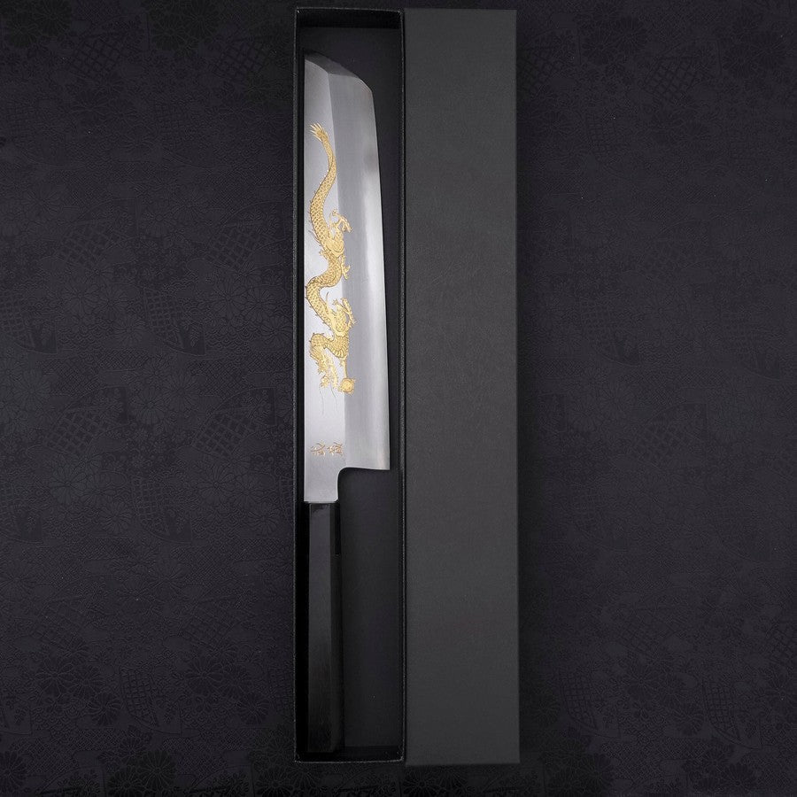 Hamokiri(Honekiri) White Steel #2 Kasumi Chokin Dragon Buffalo Ebony Handle 300mm