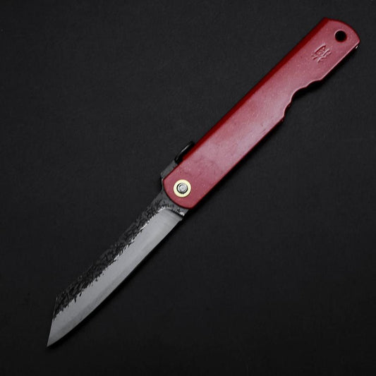 Higonokami Aogami Clad Tsuchime 100mm with Red Sheath