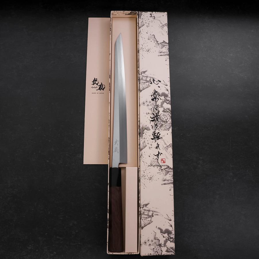 Kengata Fuguhiki Blue Steel #1 Hon-Kasumi Buffalo Walnut Handle 270mm