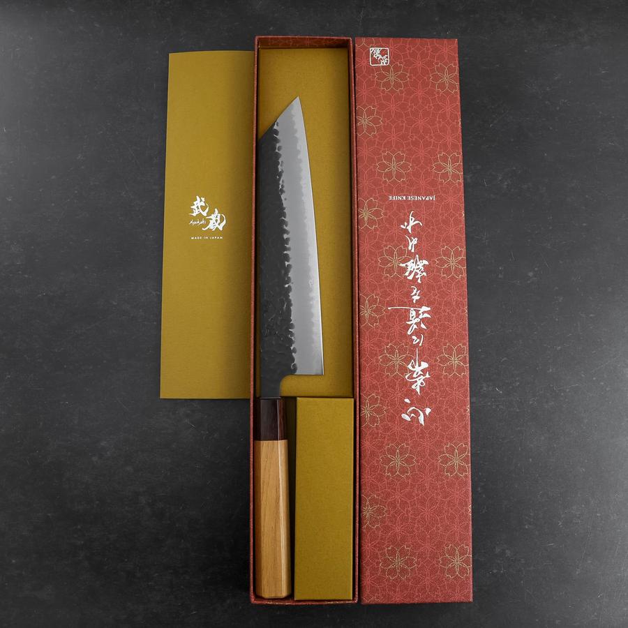 Kiritsuke Blue Super Kurouchi Tsuchime Zelkova Handle 210mm