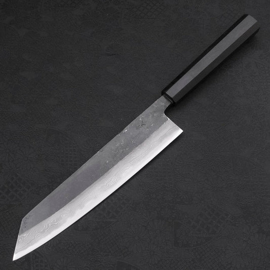 Kiritsuke Blue Steel #2 Kurouchi Damascus Buffalo Ebony Handle 210mm