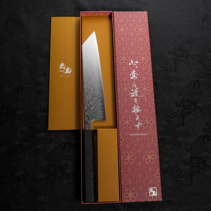 Kiritsuke SLD Wave Nickel Damascus Black Ishime Urushi Handle 210mm