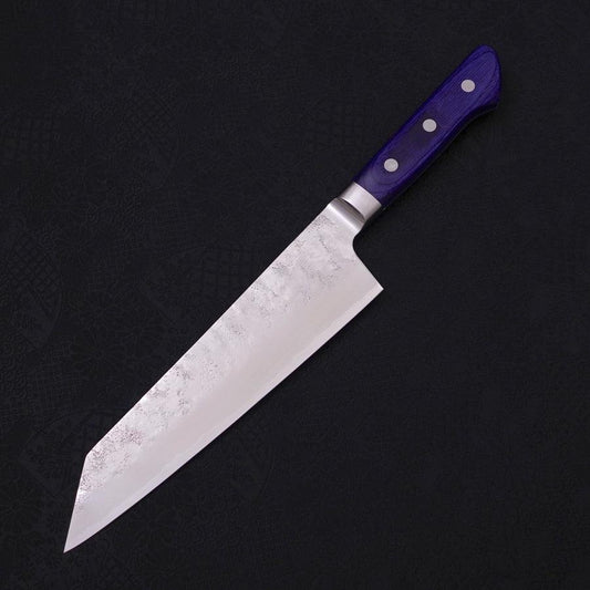 Kiritsuke Santoku Blue Steel #2 Nashiji Stainless Clad Western Handle 195mm