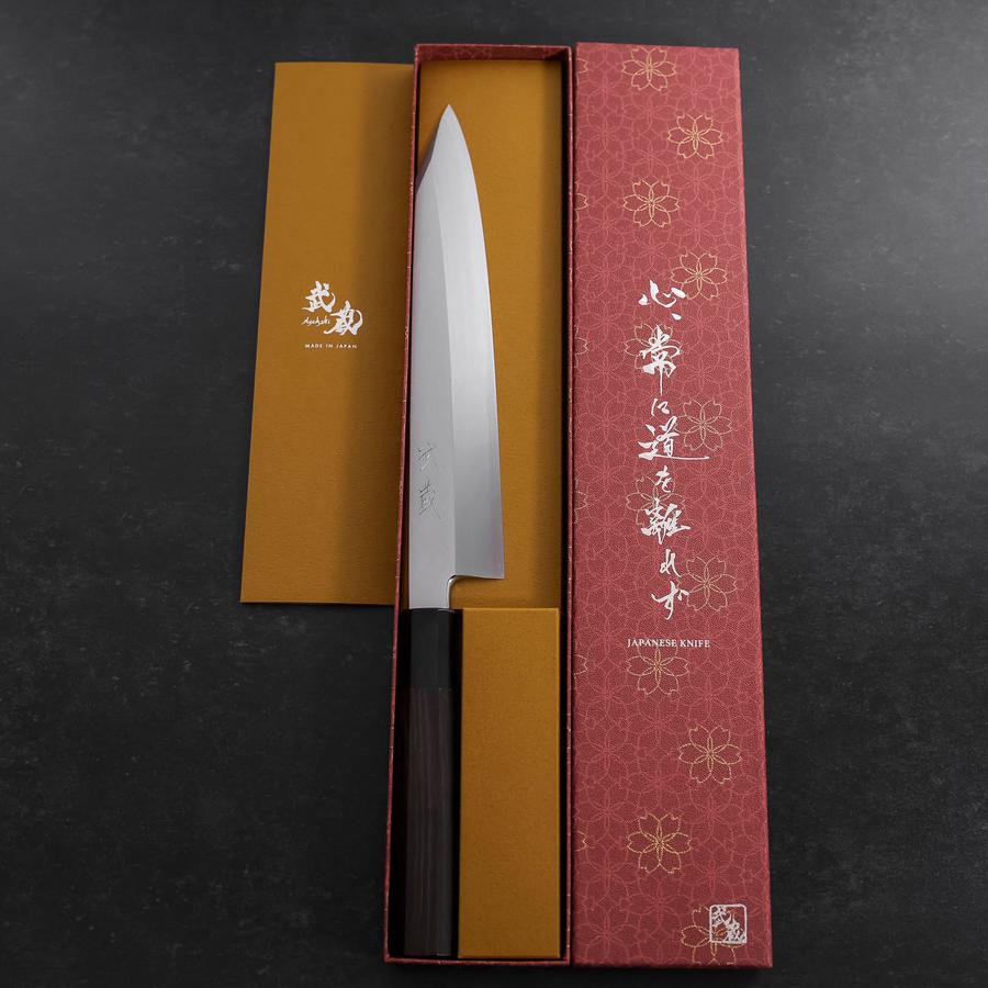 Kiritsuke Silver Steel #3 Polished Buffalo Ebony Handle 230mm