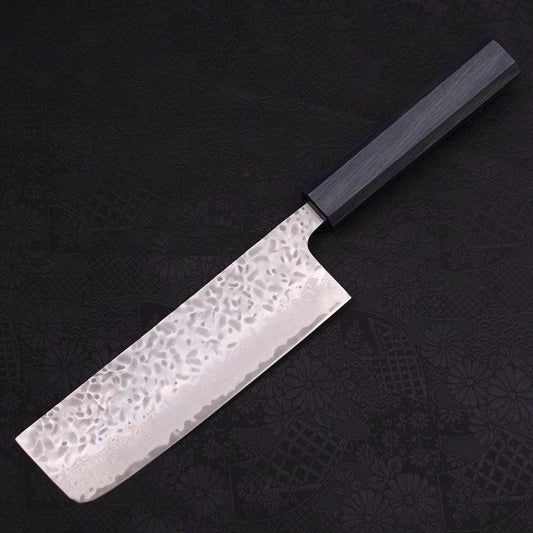 Nakiri AUS-10 Tsuchime Damascus Dark-Blue Urushi Handle 165mm