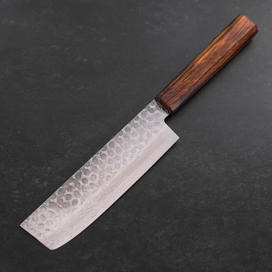 Nakiri AUS-10 Tsuchime Damascus Sumi Urushi Handle 165mm