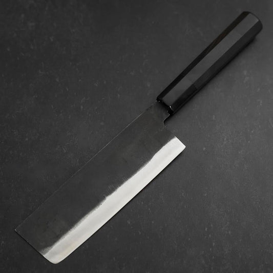 Nakiri Blue Steel #2 Kurouchi Chokin Auspicious Cloud-Sun Buffalo Ebony Handle 165mm