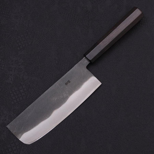 Nakiri Blue Steel #2 Kurouchi Chokin Kappa Fishing Slipping Buffalo Ebony Handle 165mm