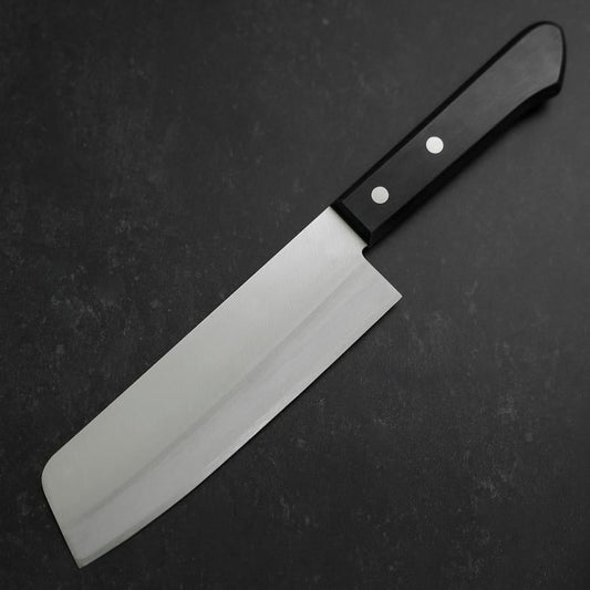 Nakiri Blue Steel #2 Polished Stainless Clad Western Handle 160mm