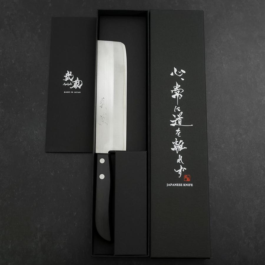 Nakiri SKD12 Polished Western Black Handle 165mm