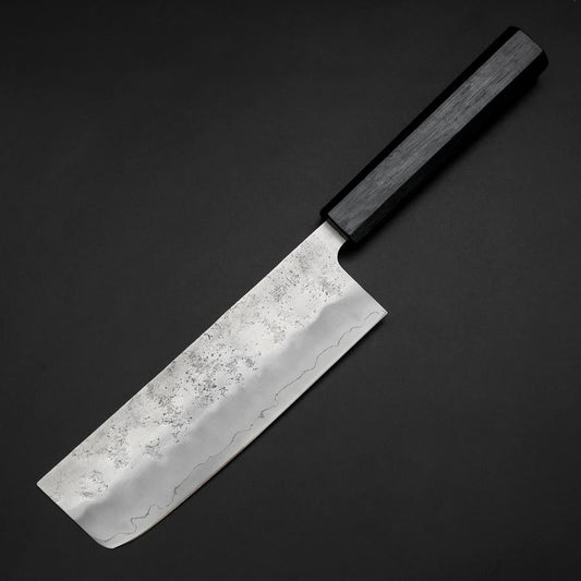 Nakiri Silver Steel #3 Nashiji Washi Blue Urushi Handle 165mm