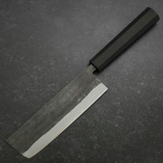 Nakiri Stainless Clad Blue Steel #2 Kurouchi Rubber Handle 165mm