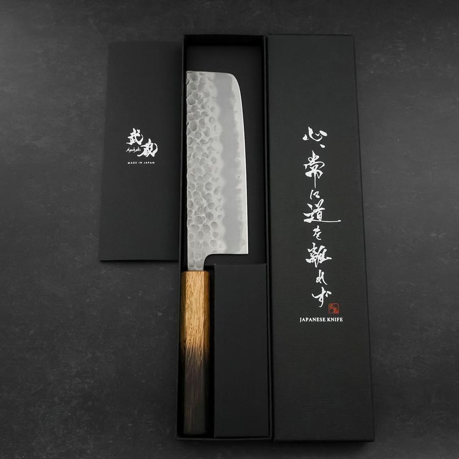 Nakiri Stainless Clad White Steel #2 Tsuchime Yaki Urushi Handle 165mm