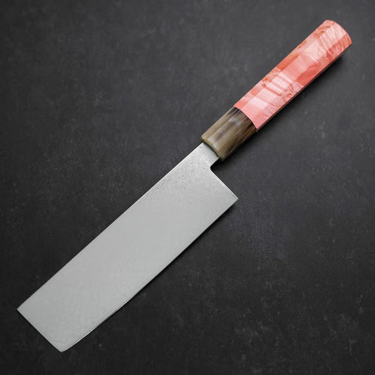Nakiri VG-10 Damascus Buffalo Dark Pink Maple Handle 170mm