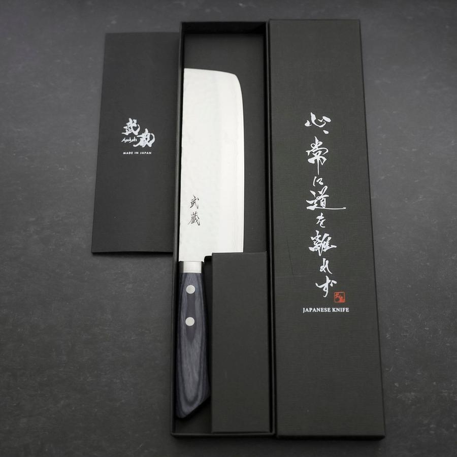 Nakiri VG-10 Tsuchime Damascus Western Blue Handle 165mm