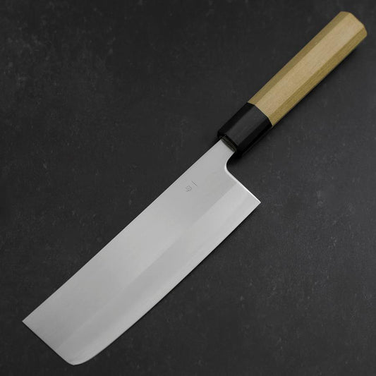 Nakiri White Steel #1 Stainless Clad Buffalo Magnolia Handle 165mm