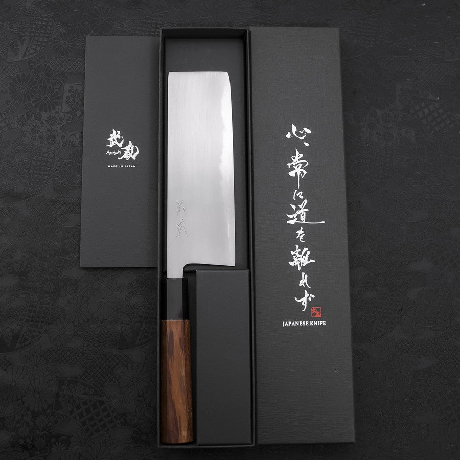 Nakiri White Steel #2 Kasumi Buffalo Teak Handle 165mm
