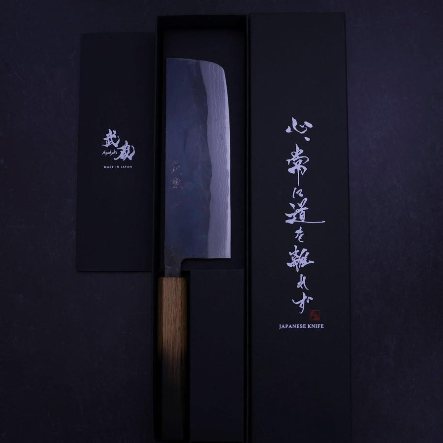 Nakiri White Steel #2 Kurouchi Damascus Yaki Urushi Handle 165mm