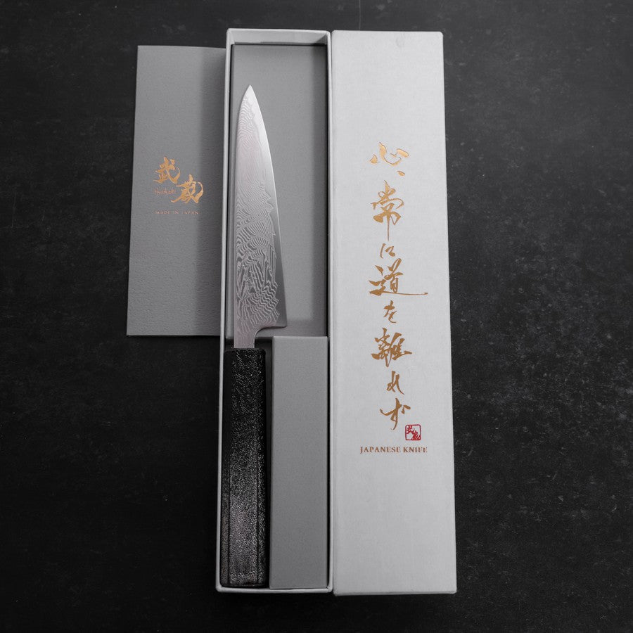 Petty SLD Wave Nickel Damascus Silver Pattern Urushi Handle 135mm